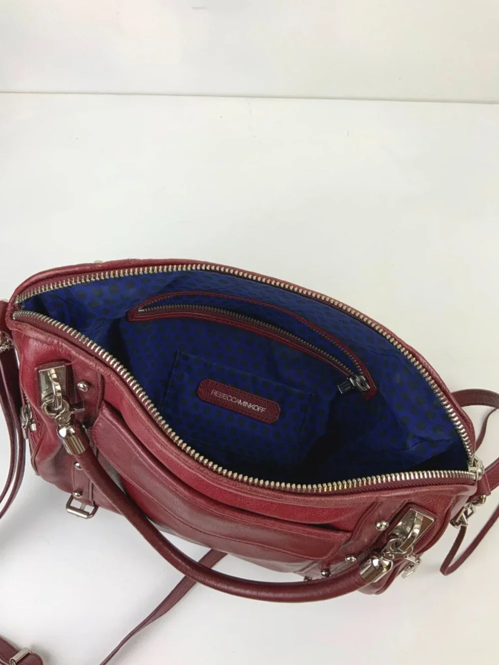 Rebecca Minkoff Burgundy Leather Cupid Satchel Bag Purse Crossbody